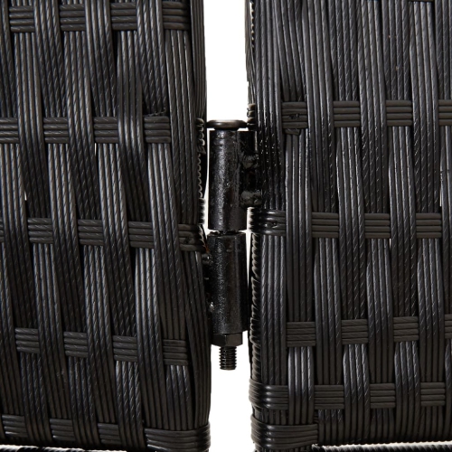 vidaXL Room Divider 4 Panels Black Poly Rattan