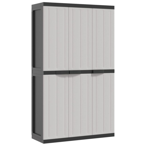 vidaXL Outdoor Storage Cabinet Grey and Black 97x37x165 cm PP