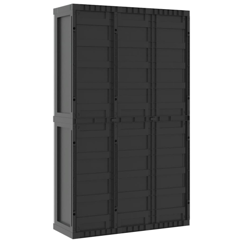 vidaXL Outdoor Storage Cabinet Grey and Black 97x37x165 cm PP