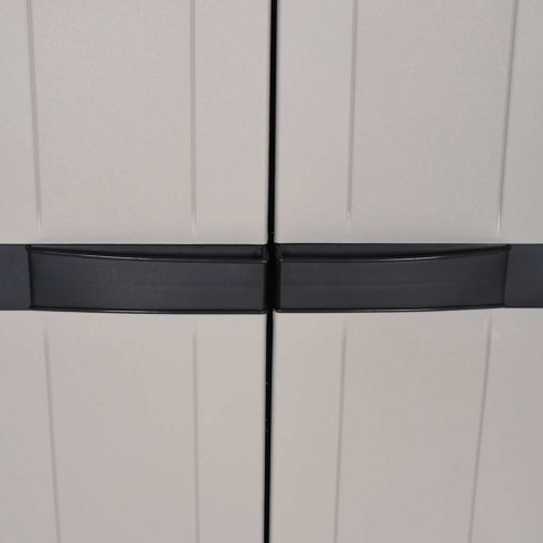vidaXL Outdoor Storage Cabinet Grey and Black 97x37x165 cm PP