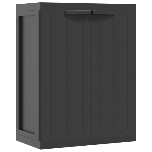 vidaXL Outdoor Storage Cabinet Black 65x37x85 cm PP