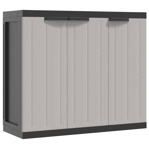 vidaXL Outdoor Storage Cabinet Grey and Black 97x37x85 cm PP