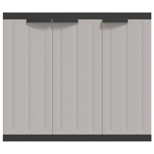 vidaXL Outdoor Storage Cabinet Grey and Black 97x37x85 cm PP
