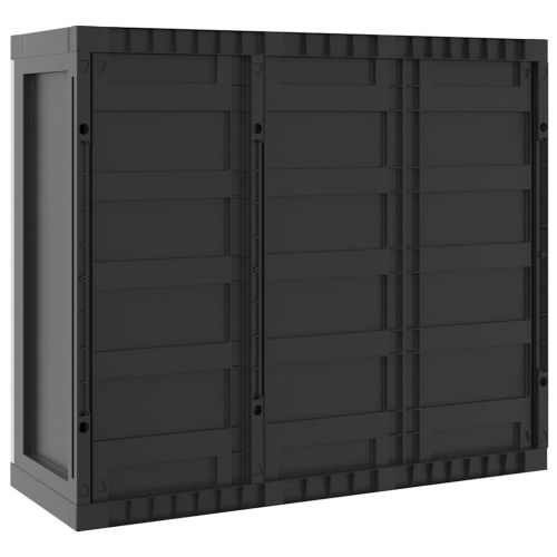 vidaXL Outdoor Storage Cabinet Grey and Black 97x37x85 cm PP