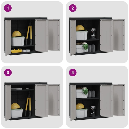 vidaXL Outdoor Storage Cabinet Grey and Black 97x37x85 cm PP