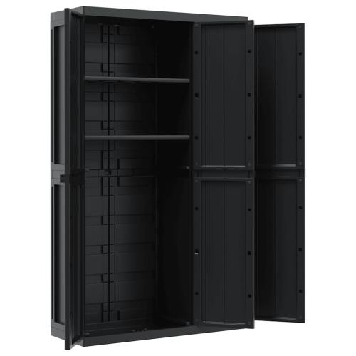 vidaXL Outdoor Storage Cabinet Black 97x37x165 cm PP