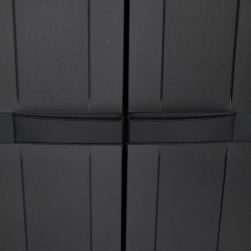 vidaXL Outdoor Storage Cabinet Black 97x37x165 cm PP