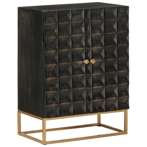 VIDAXL  Sideboard 55X34X75 Cm Solid Wood Mango And Iron In Black