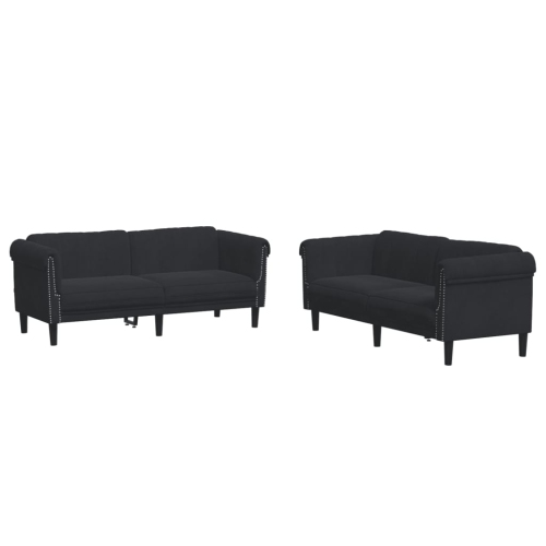 VIDAXL  2 Piece Sofa Set Velvet In Black