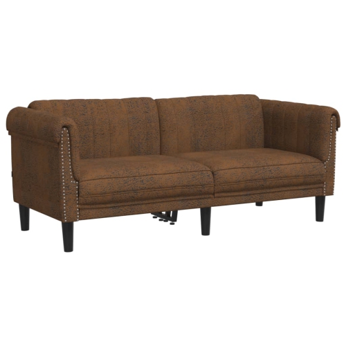 vidaXL 3 Piece Sofa Set Brown Velvet