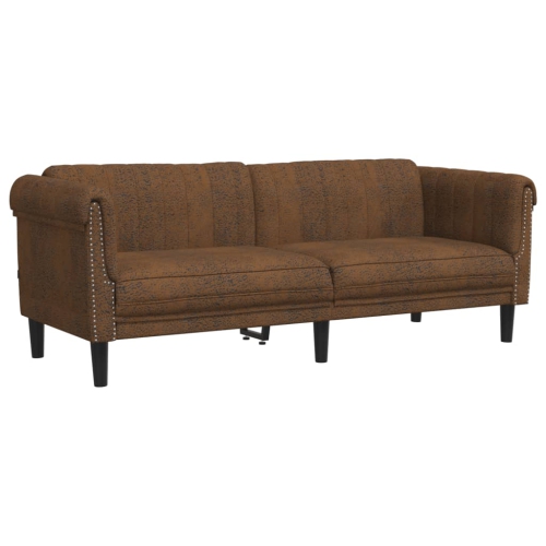 vidaXL 3 Piece Sofa Set Brown Velvet