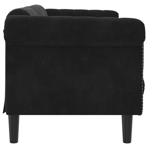 vidaXL Sofa 3-Seater Black Velvet