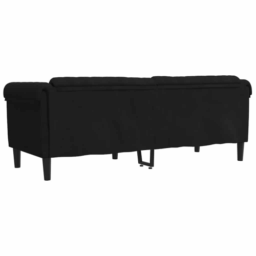 vidaXL Sofa 3-Seater Black Velvet
