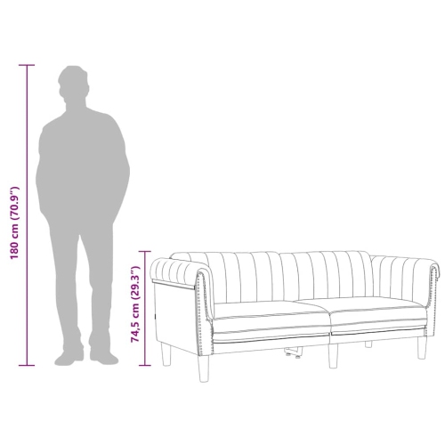 vidaXL Sofa 3-Seater Black Velvet