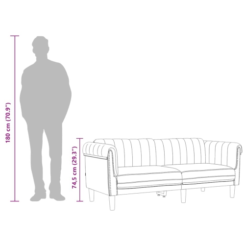 vidaXL Sofa 2-Seater Brown Faux Suede Leather