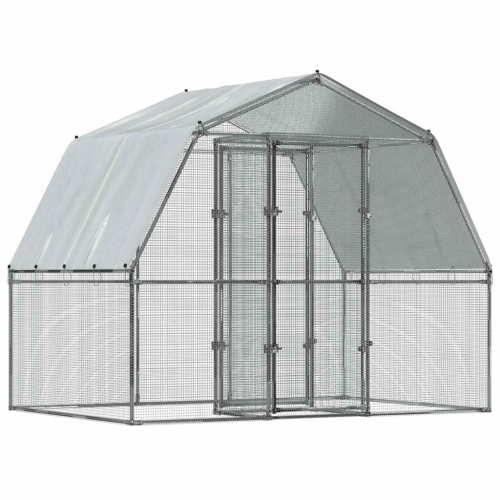 vidaXL Bird Cage with Door Silver Galvanised Steel