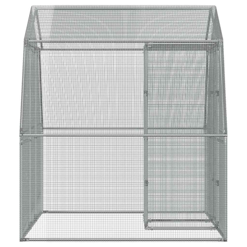 Cage pour oiseaux avec porte en acier galvanisé argenté vidaXL
