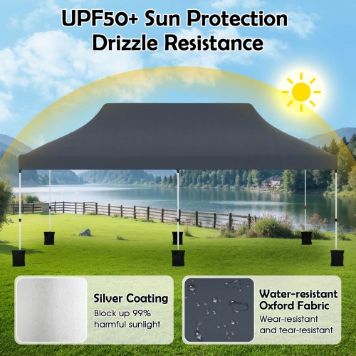 Costway 10 x 20 FT Pop-up Canopy UPF50+ Sun Protection Tent with Carrying Bag