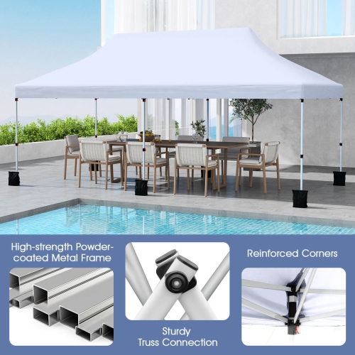 Costway 10 x 20 FT Pop-up Canopy UPF50+ Sun Protection Tent with Carrying Bag