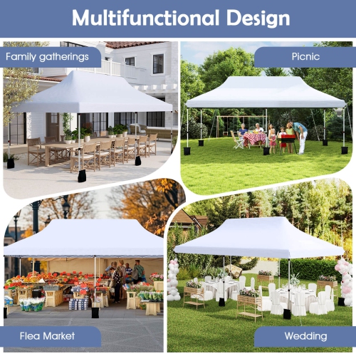 Costway 10 x 20 FT Pop-up Canopy UPF50+ Sun Protection Tent with Carrying Bag