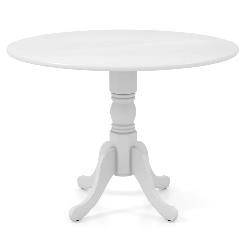 Costway Rustic Dining Table Wooden Dining Table with Round Tabletop & Curved Trestle Legs