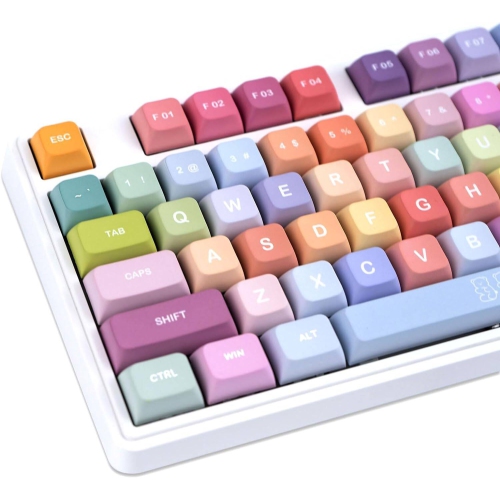 NONE Pbt Keycaps 133 Keys Xda Profile Five-Sided Dye-Sub Keycaps Set, Fit for 61/64/68/84/87/96/98 Cherry Mx Switches Iso Ansi Layout Mechanical Keyboard