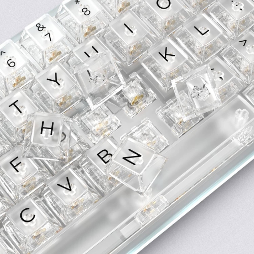 140 Keys Clear Keycaps Full Set, Transparent PC Material Keycaps for 60% 65% 75% 100% Cherry Gateron Mx Switches Mechanical Keyboard