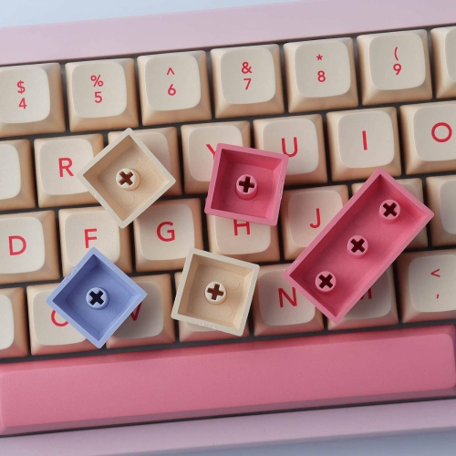 PBT Keycaps 132 Keys Marshmallow Keycaps, Dye-Sublimation Cute Keycaps XDA Profile Custom Keycaps for Cherry Gateron MX Switches Mechanical Keyboards