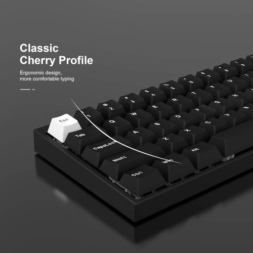 WOB Keycaps 168 Keys, Minimalist Style White on Black Cherry Profile Keyboard Keycaps for Mechanical Keyboard, Double Shot PBT Custom Keycap Set
