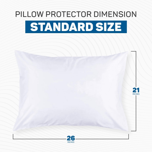 Canadian Linen Microfiber Pillow Protector Zipper Closure Encasement, 20"x26" Standard, 2 Pack, Soft Breathable Noiseless Bed Bug Proof Cover Bedding