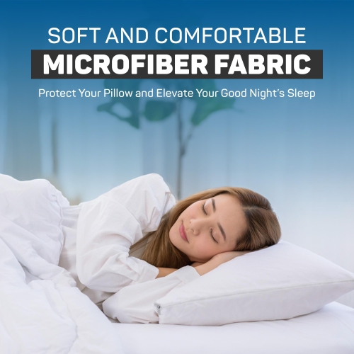 Canadian Linen Microfiber Pillow Protector Zippered Encasement, 20"x30" Queen 4 pack Soft Breathable Noiseless Bed Bug Proof Cover with Zipper Closure