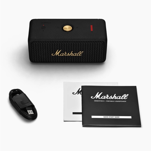 Haut-parleur portatif Bluetooth Emberton II de Marshall - Noir et laiton