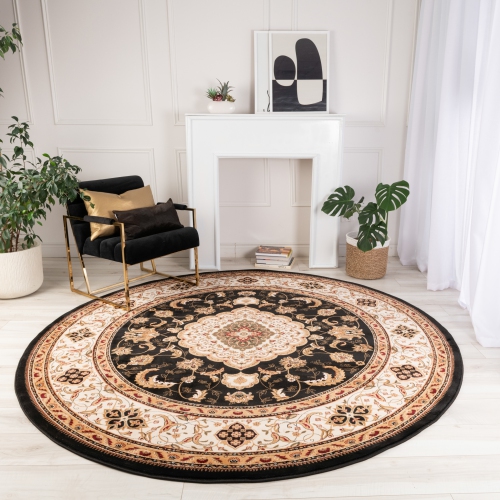 RUG BRANCH  Diwan Traditional Persian Medallion Indoor Round Area Rug