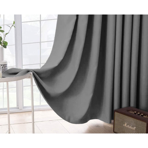 Rideau de fenêtre opaque en lin canadien, triple tissage, 52 larg. X 63 long., 3 couches, anti-lumière, 2 panneaux, anneaux en polyester lavables,