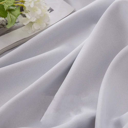 Canadian Linen Triple Weave Blackout Window Curtain, W 52" x L 63", 3 Layer Light Blocking 2 Panel No Noise Washable Polyester Ring Curtains, White