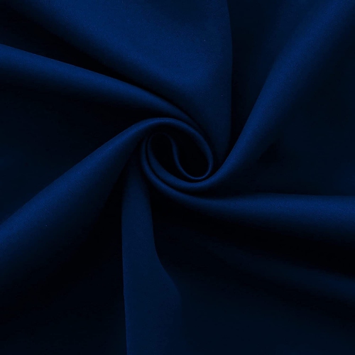 Canadian Linen Triple Weave Blackout Window Curtain W 52" x L 63", 3 Layer Light Blocking 2 Panel No Noise Washable Polyester Ring Curtains, Navy Blue