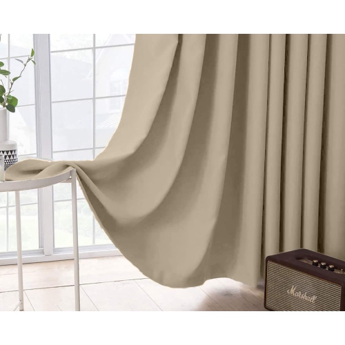 Rideau de fenêtre opaque en lin canadien, triple tissage, 52 2 larg. X 63 long., 3 couches de rideaux à anneaux en polyester sans bruit lavables,