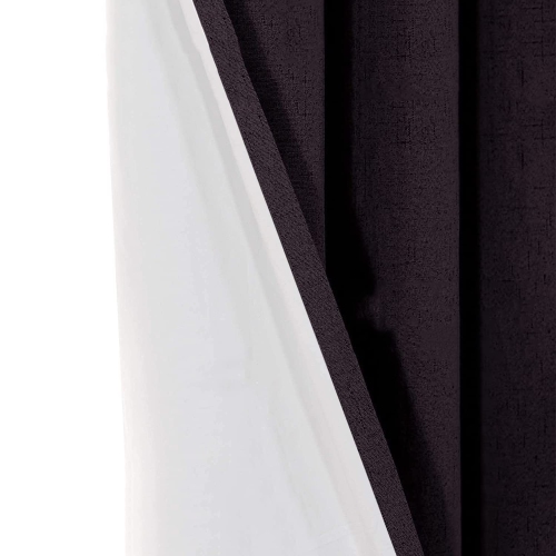Rideau opaque en lin synthétique texturé Canadian, 63 larg. X 52 long., long. Rideau en lin isolé, passe-fils, long, motif de jute, violet