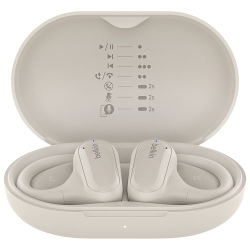 Belkin SoundForm ClearFit Open-Ear True Wireless Earbuds - Sand