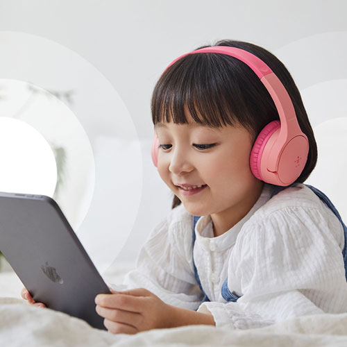 Casque d'écoute Bluetooth SoundForm Mini Kids de Belkin - Rose