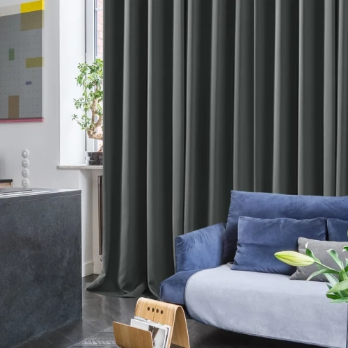 Blackout Curtains for Bedroom - Thermal, Room Darkening Window Drapes, 63 Inch Length, 42x63 Inch, Dark Grey, Set of 2 Panels