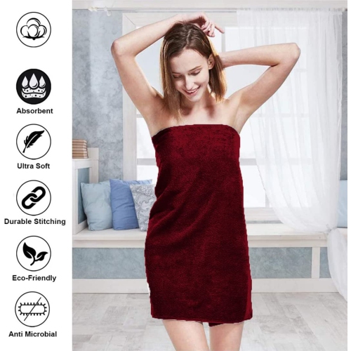 Canadian Linen 4 Pack Luxury Burgundy Spa Bath Sheet Extra Large Towels 30"x54", 500 GSM Premium Organic Cotton Towel Soft Absorbent Lightweight