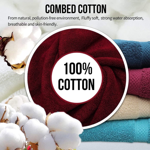 Canadian Linen 4 Pack Luxury Burgundy Spa Bath Sheet Extra Large Towels 30"x54", 500 GSM Premium Organic Cotton Towel Soft Absorbent Lightweight