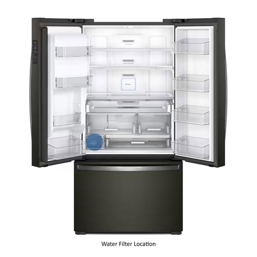 Whirlpool 36" 23.8 Cu. Ft. French Door Refrigerator with Water & Ice Dispenser - Black Stainless Steel
