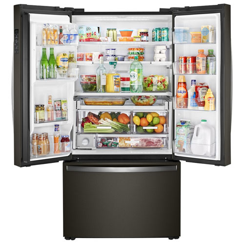 Whirlpool 36" 23.8 Cu. Ft. French Door Refrigerator with Water & Ice Dispenser - Black Stainless Steel