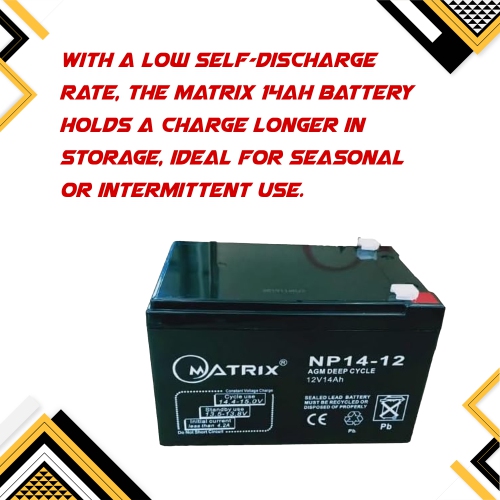 14Ah AGM Deep Cycle Battery, Reliable 12V Battery for Motorcycles, Bikes, and More