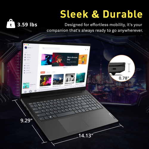 Lenovo V15 Gen 4 15.6" FHD Business Laptop, Intel i5-13420H, 2.28TB Storage, 40GB RAM, Intel UHD Graphics, Webcam, Num Pad, Win 11 Pro, Black