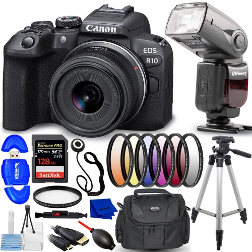 CANON  Eos R10 Mirrorless Camera With Rf-S 18-45MM F/4.5-6.3 Is Stm Lens Bundle