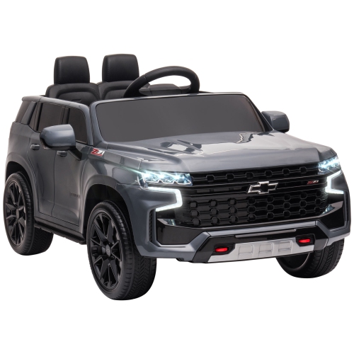 Aosom Licensed Chevrolet Tahoe Kids Ride on Car, 12V 7AH Toddler Electric Car with Parent Remote Control, 3 Speeds, Spring Suspension, LED Light,
