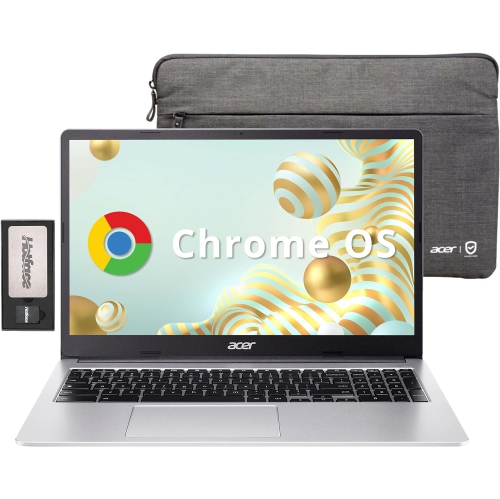 Acer Chromebook 15.6" Full HD IPS Display, Intel Celeron N4500, 224GB Storage, 4GB LPDDR4 RAM, Intel UHD Graphics, WiFi 6, Chrome OS, Silver